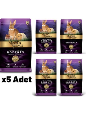 Gold Wings Premium Tavşan Hamster Kemirgen Yemi 1 kg x 6 Adet
