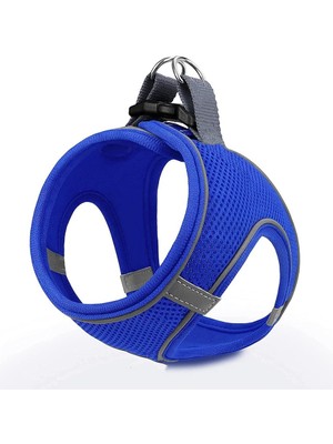 Mita Air Mesh Kedi Köpek Göğüs Tasması Çift Reflektörlü, Terletmeyen Saks Mavisi / Blue