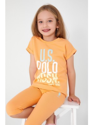 U.s. Polo Assn. Koyu Sarı Kız Çocuk Tayt Takım