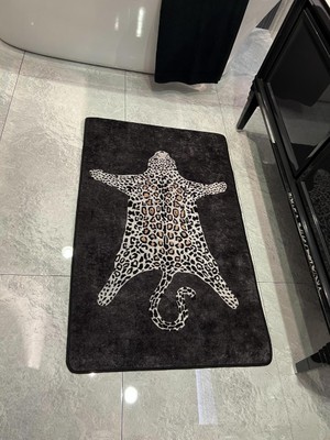 Brillant Leopar Desen Yıkanabilir Tekli Banyo Paspası