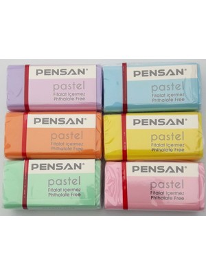Pensan 6'lı  Pastel Renkler Silgi Seti Farklı Renk Seçenekleriyle Kırtasiye Ürünü