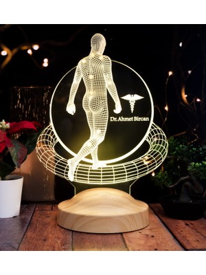 Sevgi Lambası Fizik Tedavi Doktoru, Fizyoterapist, Doktor Hediyesi 3D LED Lamba