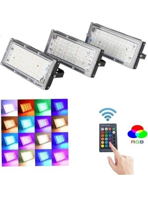 Hubstein 50W Rgb Led Projektör Kumandalı IP65 Korumalı