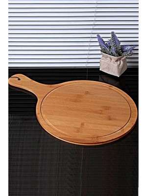 Çanak Sepeti Bambu Servis Sunum Pizza Tepsisi Kesim Tahtası Panosu