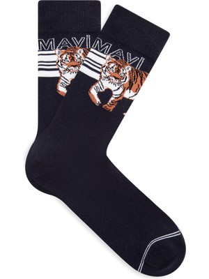 Mavi Erkek Mavi Baskılı Soket Çorap 0910806-30717