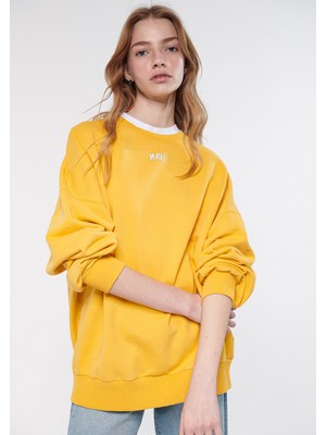 Mavi Kadın Mavi Logo Baskılı Sarı Sweatshirt 1611602-71340