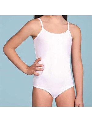 Linotti Kız Çocuk Beyaz Ip Askılı Çıtçıtlı Body %92 Pamuk %8 Elastane Doğal Kumaş