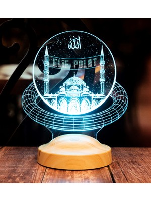 Sevgi Lambası Mahyalı Camii, Kişiye Özel Dini Hediye 3D LED Lamba