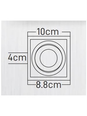 Maxled Sıva Altı Gu-10 Duylu Kare Saten Siyah Dekoratif Spot Kasa MX-2036