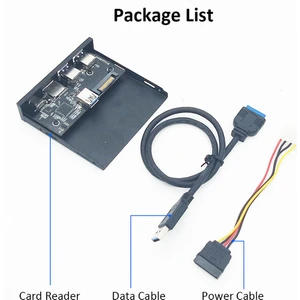 33S50 - Rtk Kart Okuyucu Ortam Tipi - C Çift USB 3.0 Bağlantı Noktalı Hub Dashboard Pc USB Güç Kabinli Ön Panel (Yurt Dışından)