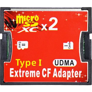 Çift Micro Sd Sdhc Sdxc Tf - Cf Kart Tutucu Microsd Kart Adaptörü Okuyucu - Kompakt Tip I Flash Kart Okuyucu Stil: Çift Tf - Cf (Yurt Dışından)