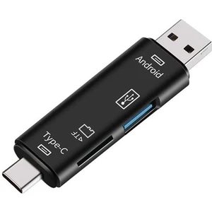 5'i 1 Arada Çok Fonksiyonlu Otg Kart Okuyucu Micro - Sd / Sd Kart / USB Okuyucu Desteği Tf Android Type - C Telefon / Bilgisayar / Type - C Evrensel (Yurt Dışından)