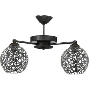 Siyah 2'li Modern Selçuklu Motifli Plofonyer Model Avize