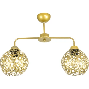 Ikili Selçuklu Model Modern Gold Plafonyer Avize