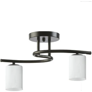 S Model Modern Beyaz Boru Camlı Plafonyer Avize