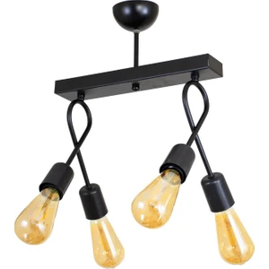 Dörtlü Siyah Çapraz Fiyonk Model Avize