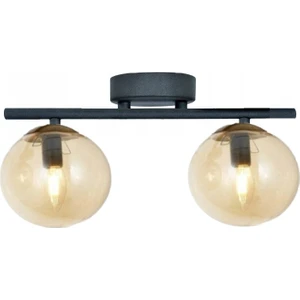 Siyah Ikili Modern Balcam Glop Camlı Plafonyer Avize