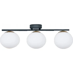 Siyah Üçlü Modern Beyaz Camlı Plafonyer Avize