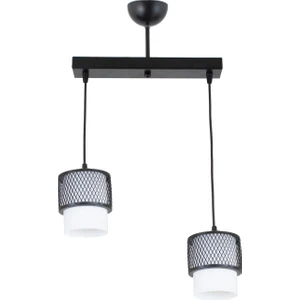 Ikili Beyaz Cam Kafes Model Modern Sarkıt Avize