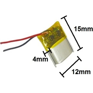 401215 3.7V 50 Mah Lityum Polimer Pil 1.5A (Drone Için Uygun Değildir)