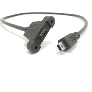 5 Pin Mini USB Erkek Dişi Uzatma Kablosu - Panel Tipi - 30CM