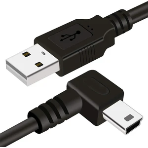 Sağ Açı Mini USB 5 Pin Erkek To USB A Erkek Kablo - 30CM