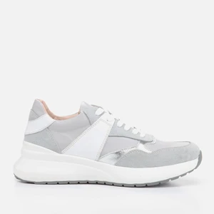 01AYH259780A239 Hakiki Deri Gri Kadın Spor Ayakkabı