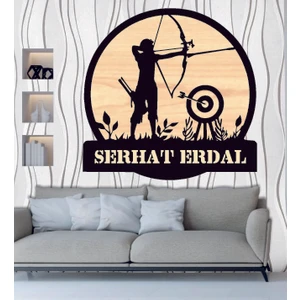 Kişiye Özel Ok Okçuluk Temalı Ahşap Duvar Tablo