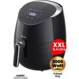 Luxfry 2000 Watt Yüksek Güç 6,4 Litre Geniş Xxl Dokunmatik Airfryer Yağsız Sıcak Hava Fritözü
