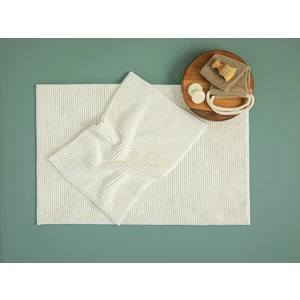 English Home Paige Polyester Makarna Banyo Paspası Seti 60 x 90 + 40 x 60 cm Ekru