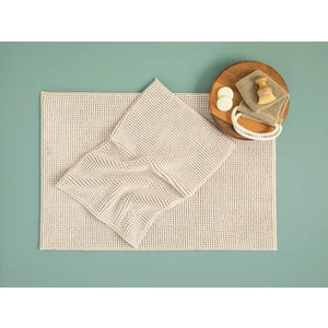 English Home Paige Polyester Makarna Banyo Paspası Seti 60 x 90 + 40 x 60 cm Bej