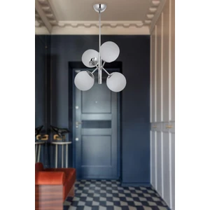 Eray Aydınlatma Topaç 4'lü Opal Camlı Dikey Krom Avize