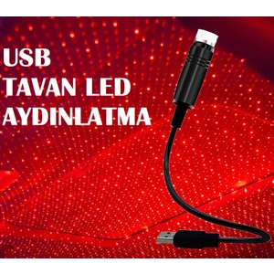 Point Marketing USB Li Gece Lambası Tavan LED Aydınlatma Kırmızı