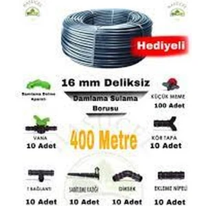 16MM Deliksiz Damlama Borusu 400M Hediyeli Hazır Paket
