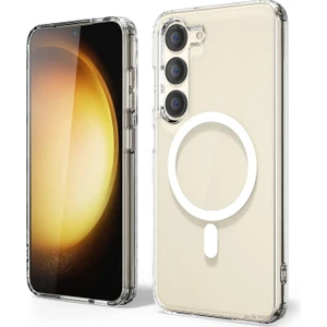M.TK Moveteck Samsung Galaxy S23 Kılıf Şeffaf Manyetik Magsafe Kablosuz Şarj Uyumlu Wireless Tutucu