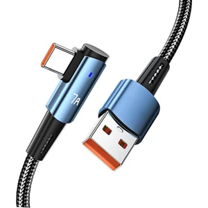 USB C Kablosu 7A/100W （20V/5A） Type Şarj Cihazı Hızlı Şarj Kablosu Sağ Açı - Mavi (Yurt Dışından)