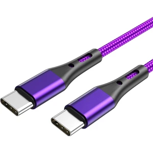 C Tipi Type Pd 60W Kablo Hızlı Şarjı Dizüstü Bilgisayar Için Qc3.0 USB C Veri Kablosu - Mor (Yurt Dışından)