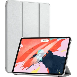 Apple iPad Pro 11`` 2022 4. Nesil Kılıf (A2759-A2435-A2761-A2762) Smart Case ve Arka Kapak Gümüş