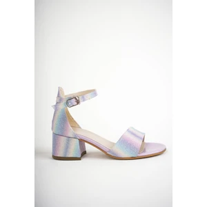 İnci Moda Kız Çocuk Bilekten Bağlama Topuklu Taşlı Günlük Sandalet