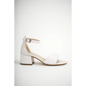 İnci Moda Kız Çocuk Bilekten Bağlama Topuklu Taşlı Günlük Sandalet