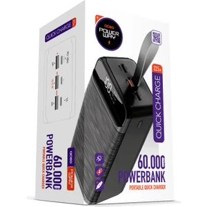 Pd 22.5W 60.000 Mah 3.0 Hızlı Şarj (Gerçek 60.000 Mah ) QC60 Powerbank