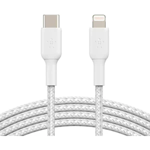 Örgülü Usb-C - Yıldırım Kablosu (Hızlı Şarj Kablosu) Hızlı Şarj Mfi Sertifikalı Usb-C Kablosu 2m, Beyaz