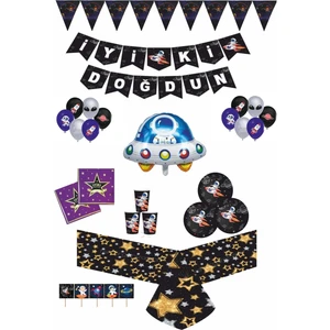 Azfahomestore Uzay Temalı Parti Seti 8 Kişilik