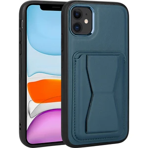 M.TK Moveteck Apple iPhone 12 Standlı Kılıf Destekli Ayrılabilir Kart Tutuculu Kılıf Pu Orijinal Deri Cardsafe