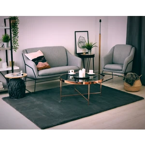 Rex Tavşanı Dekoratif Post Peluş Halı Antrasit (Tüy Yüksekliği 22 Mm)