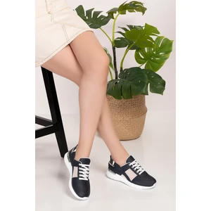 Lacivert Renk Fileli Ortopedik Spor Sandalet