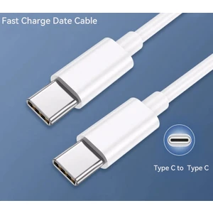 Ata Elektronik Type-C To Type-C Kablosu Xiaomi Redmi Realme Samsung Uyumlu MacBook Pro iPad Pro Tipi C Şarj Kablosu