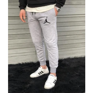 New Cabin Unisex Gri Slim Fit Dar Paça Eşofman Altı