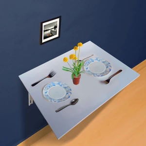 Tulip Life Duvara Monte Katlanır Mdf Masa 60 x 45 cm Demir Ayaklı Katlanır Sehpa TLPM02M