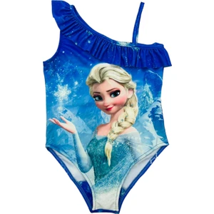 Lolli Boom Kids  Kız Çocuk Çizgi Film Karakterli Tek Kol Fırfırlı Askılı Mayo Elsa - Lol - Mickey Baskı Yeni Sezon